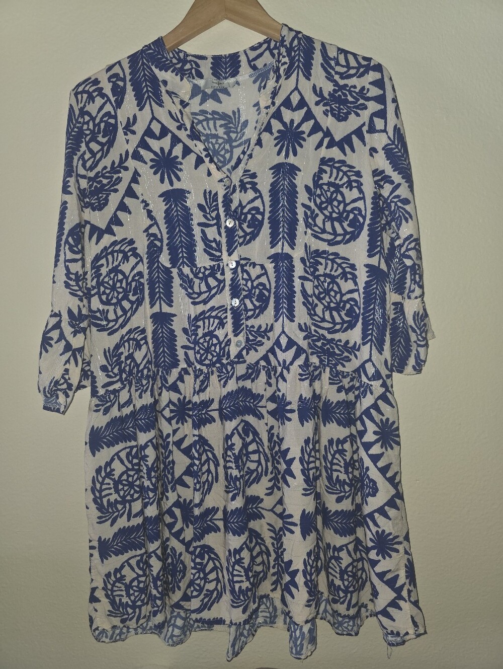 Tunic Dress Made In Italy By Luck & Cie Size M 100% Viscose